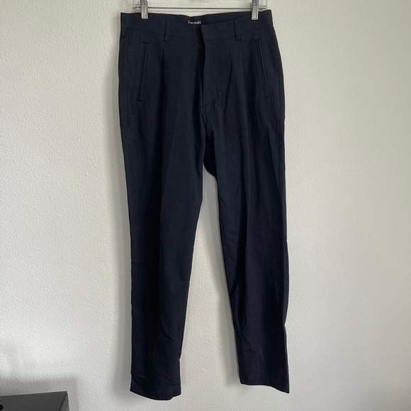 Entireworld. Navy Pleated Trousers - Picture 2 of 7